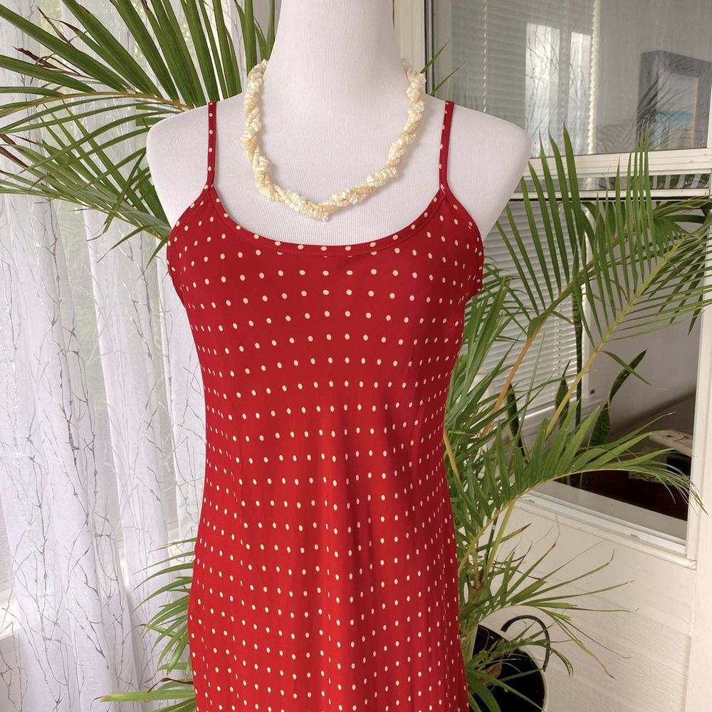 Red white Polka Dot Sleeveless Maxi - Picture 4 of 10